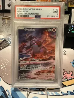 Pokemon TCG Groudon 199/182 S&V Paradox Rift Illustration Rare 199 MINT PSA 9 - Image 1