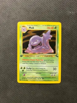 Pokemon TCG Muk 13/62 1st Edition Holo! MP Condition! See Description! - Image 1
