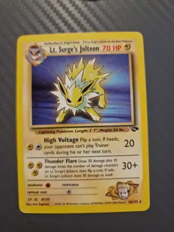 Pokemon TCG Gym Challenge Lt Surge’s Jolteon 28/132 Rare Non-Holo - Image 1