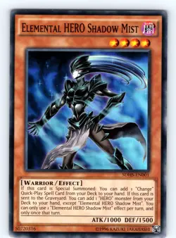 Elemental HERO Shadow Mist Super Rare SDHS-EN001 LP - Image 1