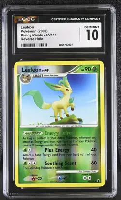CGC 10 Leafeon 45/111 Reverse Holo Rising Rivals Pokemon Card - Image 1