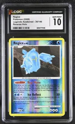 CGC 10 Regice 36/146 Reverse Holo Legends Awakened Pokemon Card - Image 1