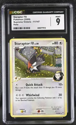 CGC 9 Staraptor FB 11/147 Holo Supreme Victors Pokemon Card - Image 1