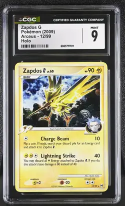 CGC 9 Zapdos G 12/99 Holo Arceus Pokemon Card - Image 1