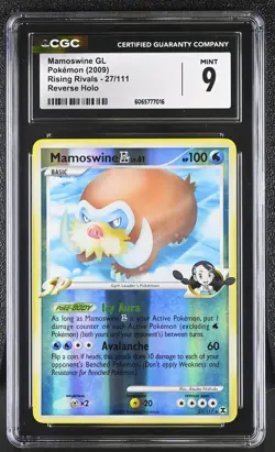 CGC 9 Mamoswine GL 27/111 Reverse Holo Rising Rivals Pokemon Card - Image 1