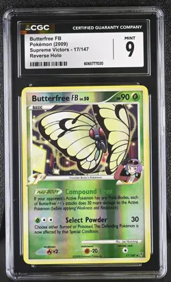 CGC 9 Butterfree FB 17/147 Reverse Holo Supreme Victors Pokemon Card - Image 1