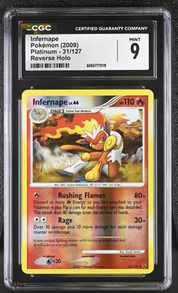 CGC 9 Infernape 31/127 Reverse Holo Platinum Pokemon Card - Image 1