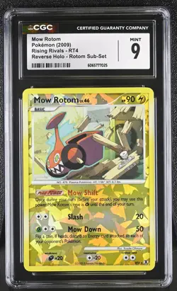 CGC 9 Mow Rotom RT4 Reverse Holo Rising Rivals Pokemon Card - Image 1
