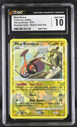CGC 10 Mow Rotom RT4 Reverse Holo Rising Rivals Pokemon Card - Image 1