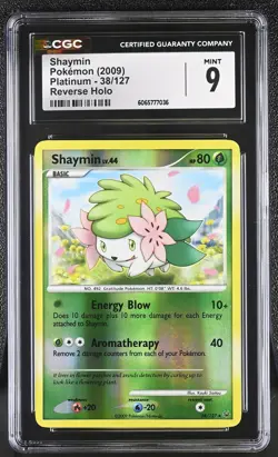 CGC 9 Shaymin 38/127 Reverse Holo Platinum Pokemon Card - Image 1