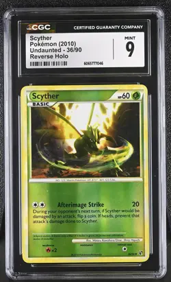 CGC 9 Scyther 36/90 Reverse Holo Undaunted Pokemon Card - Image 1