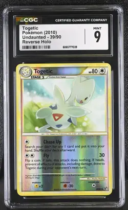 CGC 9 Togetic 39/90 Reverse Holo Undaunted Pokemon Card - Image 1