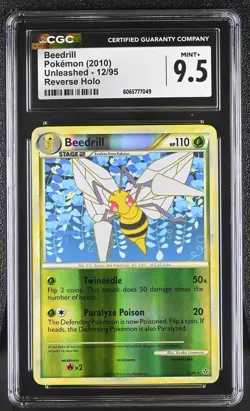 CGC 9.5 Beedrill 12/95 Reverse Holo Unleashed Pokemon Card - Image 1