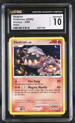 CGC 10 Heatran 3/99 Holo Arceus Pokemon Card - Image 1