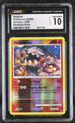 CGC 10 Heatran 3/99 Reverse Holo Arceus Pokemon Card - Image 1
