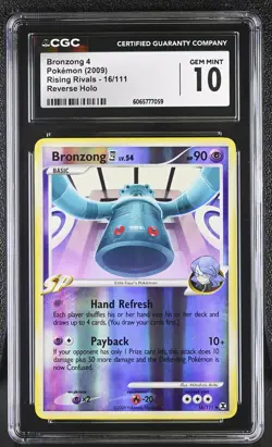 CGC 10 Bronzong 4 16/111 Reverse Holo Rising Rivals Pokemon Card - Image 1