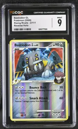 CGC 9 Bastiodon GL 2/111 Reverse Holo Rising Rivals Pokemon Card - Image 1