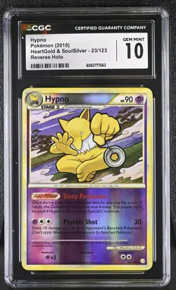 CGC 10 Hypno 23/123 Reverse Holo HeartGold & SoulSilver Pokemon Card - Image 1