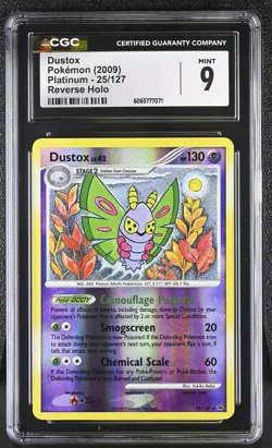 CGC 9 Dustox 25/127 Reverse Holo Platinum Pokemon Card - Image 1