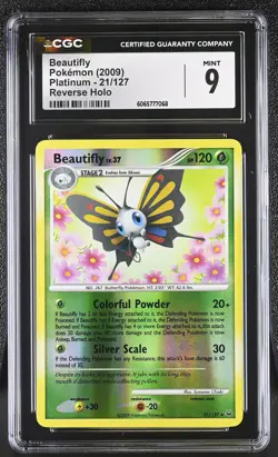 CGC 9 Beautifly 21/127 Reverse Holo Platinum Pokemon Card - Image 1