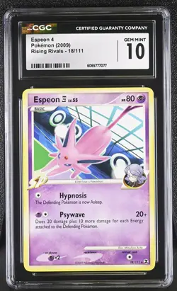 CGC 10 Espeon 18/111 Rare Rising Rivals Pokemon Card - Image 1
