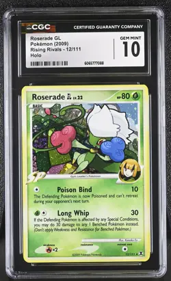 CGC 10 Roserade GL 12/111 Holo Rising Rivals Pokemon Card - Image 1