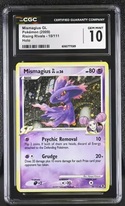 CGC 10 Mismagius GL 10/111 Holo SWIRL Rising Rivals Pokemon Card - Image 1