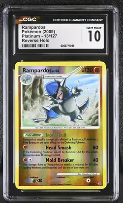 CGC 10 Rampardos 13/127 Reverse Holo Platinum Pokemon Card - Image 1