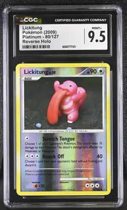 CGC 9.5 Lickitung 80/127 Reverse Holo Platinum Pokemon Card - Image 1