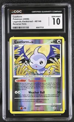 CGC 10 Castform 48/146 Reverse Holo Legends Awakened Pokemon Card - Image 1