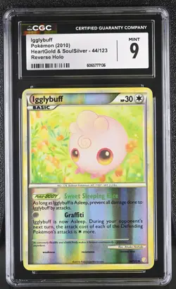 CGC 9 Igglybuff 44/123 Reverse Holo HeartGold & SoulSilver Pokemon Card - Image 1