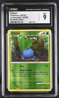 CGC 9 Oddish 60/90 Reverse Holo Undaunted Pokemon Card - Image 1