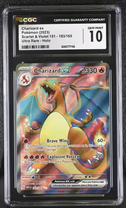 CGC 10 Charizard ex 183/165 Ultra Rare Scarlet & Violet 151 Pokemon Card - Image 1