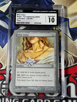 Magic MTG CGC 10 Mox Lotus Unhinged 124/140 Rare - Image 1