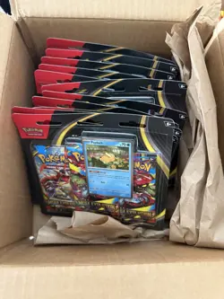 12x Pokemon Mega Evolution 3 Pack - Blister Factory Sealed IN HAND LOT OF 4 - Image 1