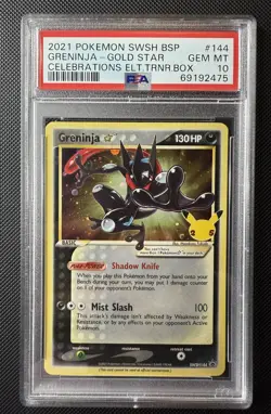 PSA 10 GRENINJA GOLD STAR CELEBRATIONS BLACK STAR PROMO 144 POKEMON 2021 - Image 1