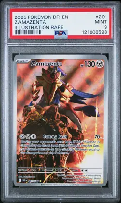 2025 POKEMON DRI EN-DESTINED RIVALS ILLUSTRATION RARE #201 ZAMAZENTA PSA 9 - Image 1