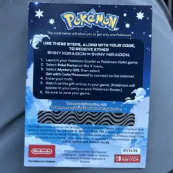 Shiny Miraidon Koraidon Code GameStop Pokemon Promo NM Not Scratched - Image 2