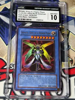 Yugioh CGC 10 Shinato King of a Higher Plane DCR-016 1st Edition Ultra Rare - Image 1