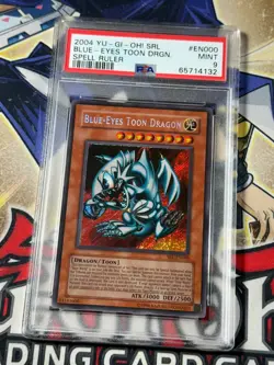 Yugioh PSA 9 Blue-Eyes Toon Dragon SRL-EN000 'EN' 2004 Secret Rare - Image 1