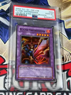 Yugioh 2002 PSA 10 Flame Swordsman LOB-003 Super Rare Unlimited Original - Image 2
