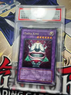 Yugioh PSA 9 Ojama King SOD-EN034 Ultimate Rare Unlimited Clean Card - Image 2