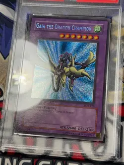Yugioh PSA 9 Gaia the Dragon LOB-125 1st Edition FOIL Line Secret Rare - Image 4