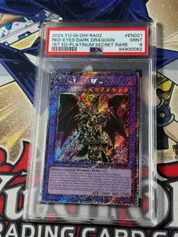 Yugioh PSA 9 Red-Eyes Dark Dragoon RA02-EN021 Platinum Secret Rare 1st Edition - Image 1