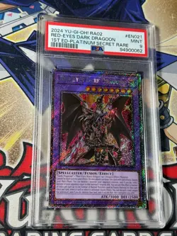 Yugioh PSA 9 Red-Eyes Dark Dragoon RA02-EN021 Platinum Secret Rare 1st Edition - Image 2