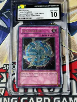 Yugioh CGC 10 Hero Barrier EEN-EN049 1st Edition Ultimate Rare - Image 1
