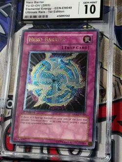 Yugioh CGC 10 Hero Barrier EEN-EN049 1st Edition Ultimate Rare - Image 3