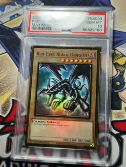Yugioh PSA 10 Red-Eyes Black Dragon MAGO-EN003 Gold Rare 1st Edition - Image 2