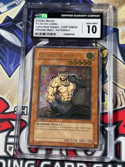 Yugioh CGC 10 Combo Master CDIP-EN029 1st Edition Ultimate Rare - Image 1