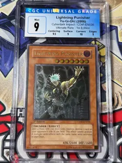 Yugioh CGC 9 Lightning Punisher CDIP-EN026 1st Edition Ultimate Rare CLEAN - Image 1